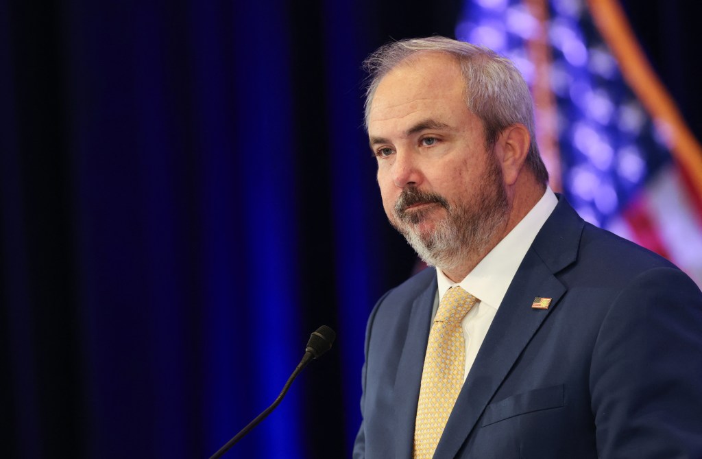 Chair of the Republican National Committee (RNC) Joe Gruters speaks during the RNC Winter Meeting at the Hilton Santa Barbara Beachfront Resort in Santa Barbara, California, on January 23, 2026. (Photo by Patrick T. Fallon / AFP via Getty Images)