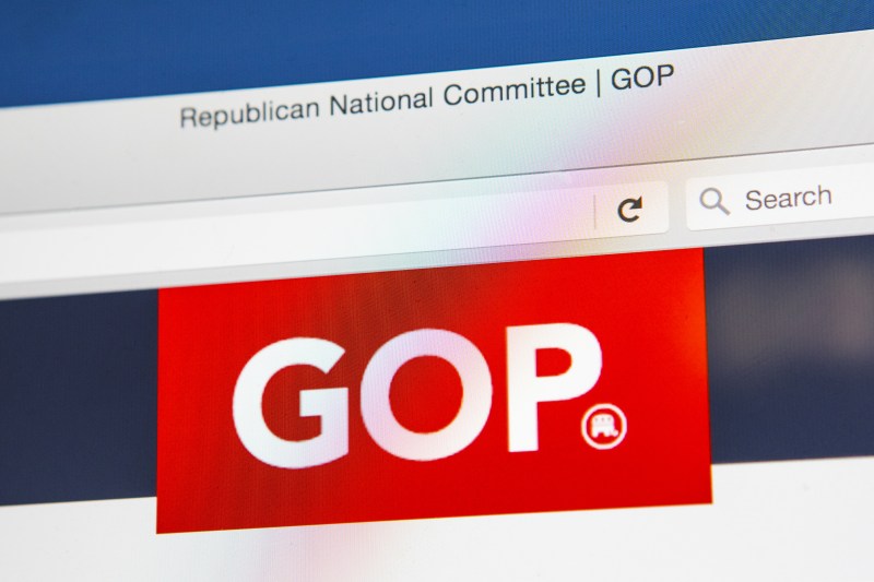 The homepage of the official website for the Republican Party, also known as the GOP (Grand Old Party), on 15th April 2017. | Chris Dorney / Shutterstock.com
