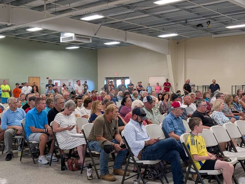 Resident of Cass County, Nebraska, attend a Planning and Zoning Commission meeting on Monday, July 13, 2026, to offer testimony on a proposed set of data center regulations. | Photo: Chase Porter/Courier Nebraska