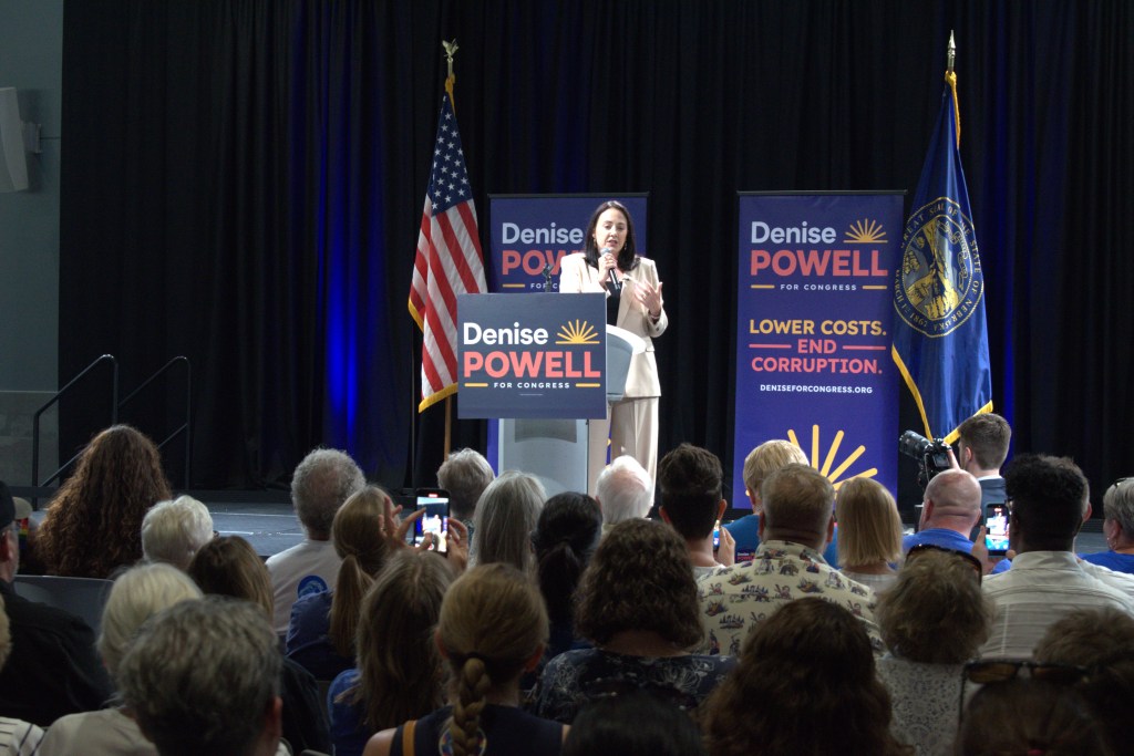 Denise Powell, Democratic nominee for Nebraska's 2nd Congressional District, campaigns Tuesday, July 14, 2026, in Omaha, Nebraska. | Photo: Chase Porter/Courier Nebraska