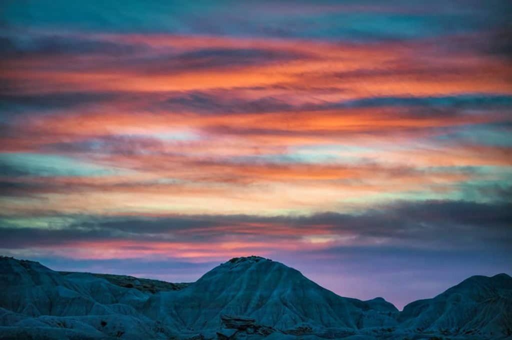 Camping in Nebraska: Clouds over Toadstool National Geological Park