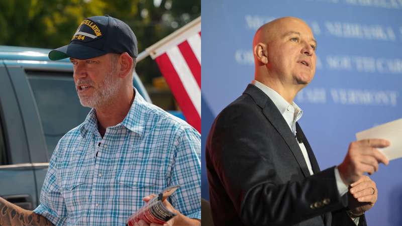 US Senate candidates for Nebraska in 2026: Republican incumbent Pete Ricketts (right) and registered Independent Dan Osborn (left) | Photos: Osborn for Senate/Ricketts for Senate