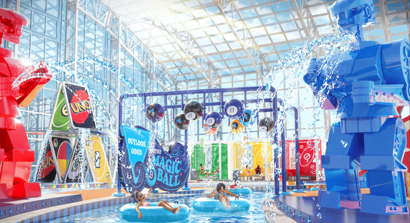 rendering of kids at an indoor waterpark